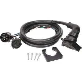 Authentic 5th Wheel Gooseneck 90-Degree Wiring Harness w/ 7-Pole Plug - GM, Ford, Ram, Toyota - 9' Long | Bargman 51-97-410